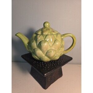 Teleflora Vintage Artichoke Teapot Green Sz 9x6
